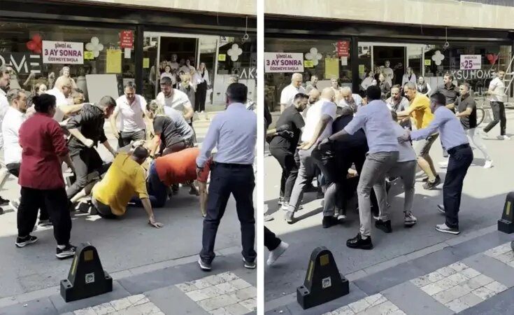 Adapazarı’nda cadde ortasında kavga! Tekme ve yumruklar havada uçuştu