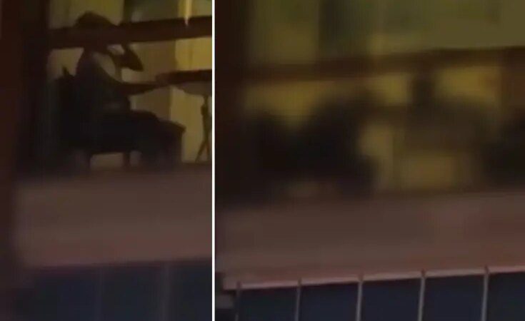 Balkonda kimseye aldırış etmeden uyuşturucu madde kullandılar