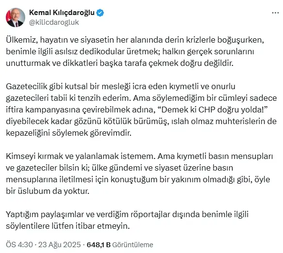 Kemal Kılıçdaroğlu ile Uğur Dündar birbirine girdi