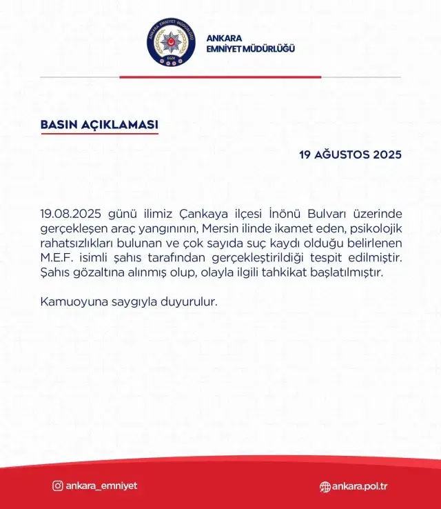 TBMM önünde beyaz Toros yakıldı