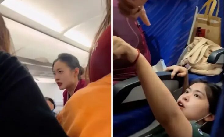 Uçakta koltuğunu tekmeleyen çocuğu uyaran kadın saldırıya uğradı