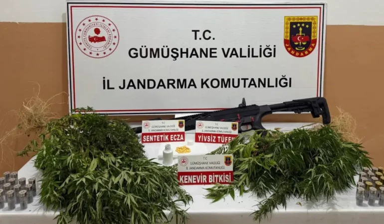 Gümüşhane’de Kaçak Alkol, Kenevir ve Ruhsatsız Silah Operasyonu