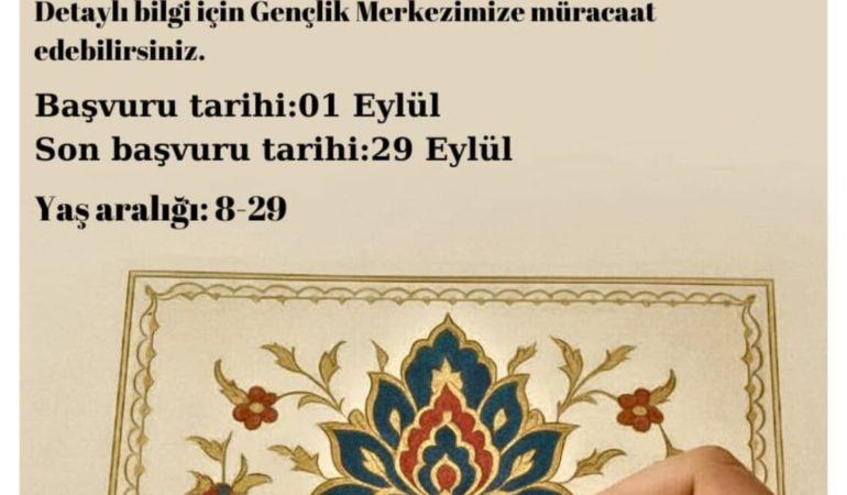 Gümüşhane Gençlik Merkezi’nde Tezhip Kursu Başlıyor