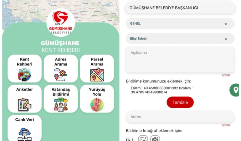 Gümüşhane Kent Rehberi ile 3 Bin 23 Vatandaş Bildirimi Çözüme Kavuştu