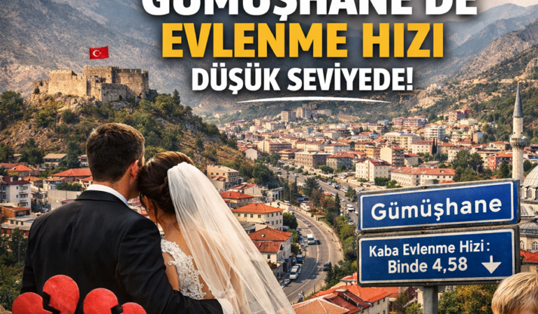 Gümüşhane’de Evlenme Hızı Türkiye Ortalamasının Altında
