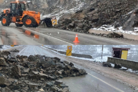 GÜMÜŞHANE'DE HEYELAN KARAYOLUNU KAPATTI