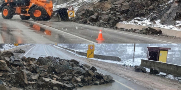 GÜMÜŞHANE'DE HEYELAN KARAYOLUNU KAPATTI