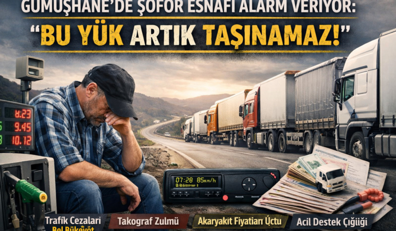 Gümüşhane’de Şoför Esnafı Alarm Veriyor: “Bu Yük Artık Taşınamaz”