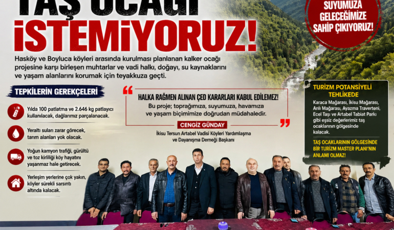 İkisu Vadisi’nde Taş Ocağı Tepkisi: “Yaşam Alanlarımızı Korumakta Kararlıyız”