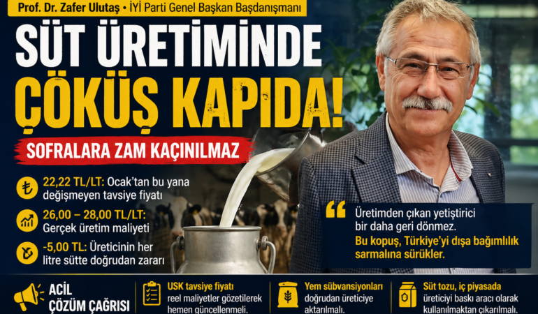“Süt Üretiminde Çöküş Kapıda, Sofralara Zam Kaçınılmaz”