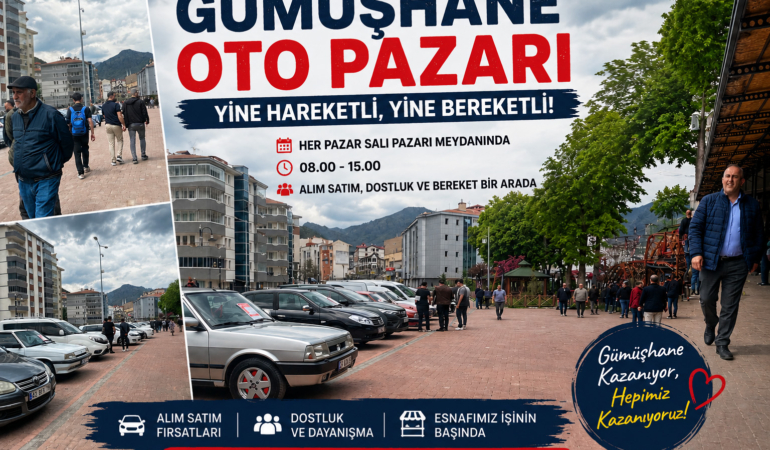 Gümüşhane Oto Pazarı Yine Hareketliydi