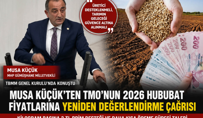 Musa Küçük’ten TMO’nun 2026 Hububat Fiyatlarına Yeniden Değerlendirme Çağrısı