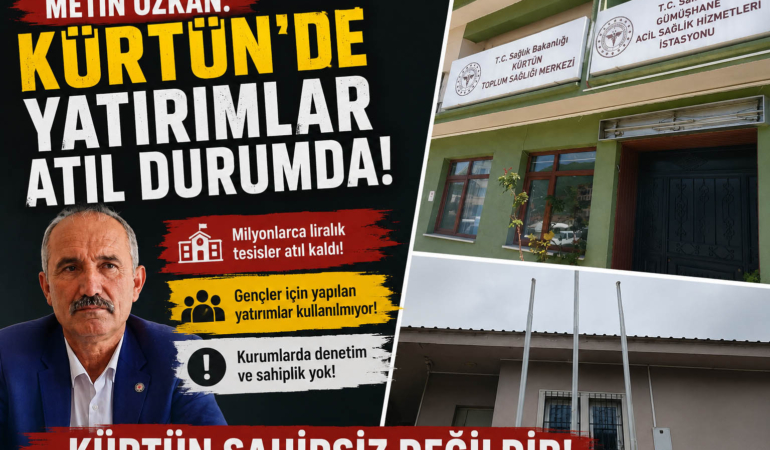 Metin Özkan: “Milyonlarca Liralık Yatırımlar Atıl Durumda Bırakılıyor”