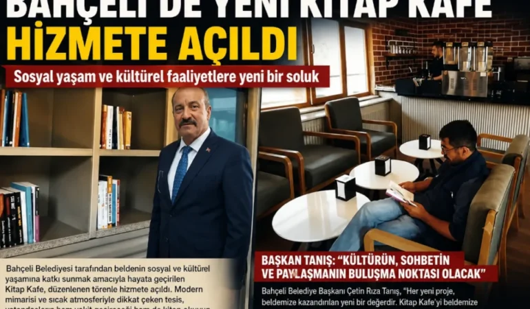 Bahçeli’ye Modern Kitap Kafe ve Sosyal Yaşam Alanı