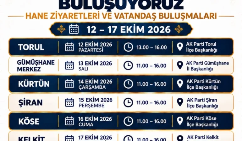 AK PARTİ GÜMÜŞHANE’DEN HALK BULUŞMALARINA DAVET: HALKIMIZLA EL ELE, GÜMÜŞHANE’MİZ İÇİN GÖNÜL GÖNÜLE!